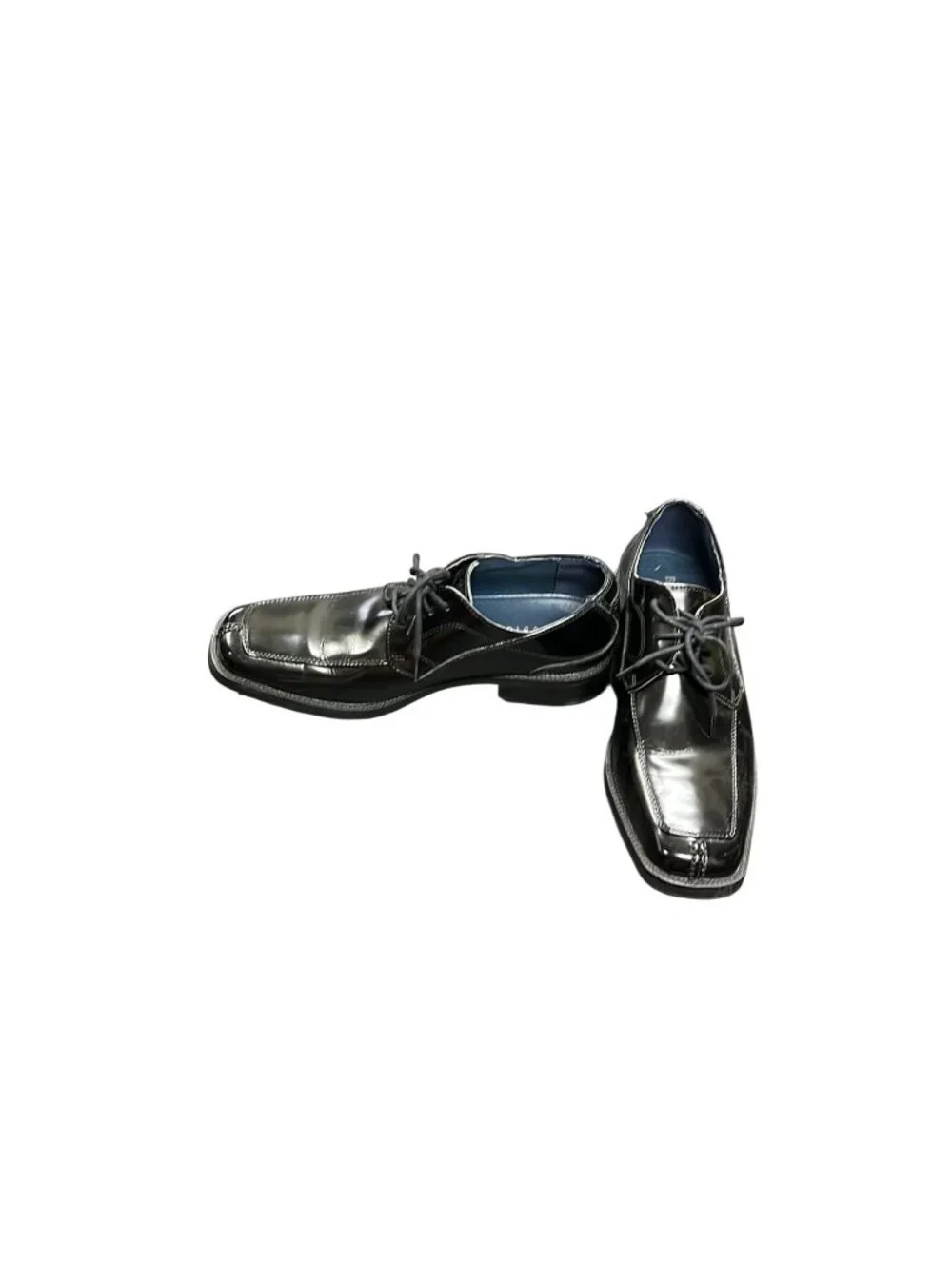 Bacco Bucci mens black leather square toe oxford dress shoes sz 9.5 SKU 10-663